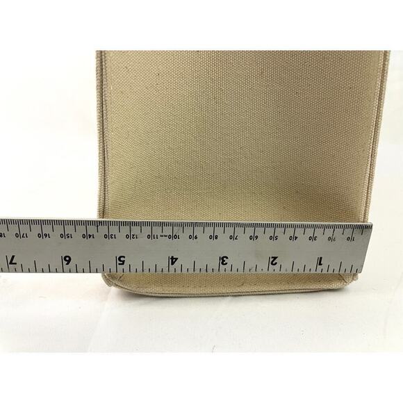 VTG Kate Spade Tote Bag Beige Pink Canvas Handbag Solid Stripe - Picture 4 of 16